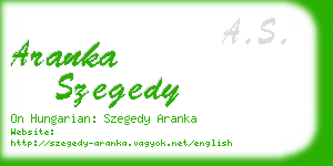 aranka szegedy business card